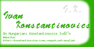 ivan konstantinovics business card